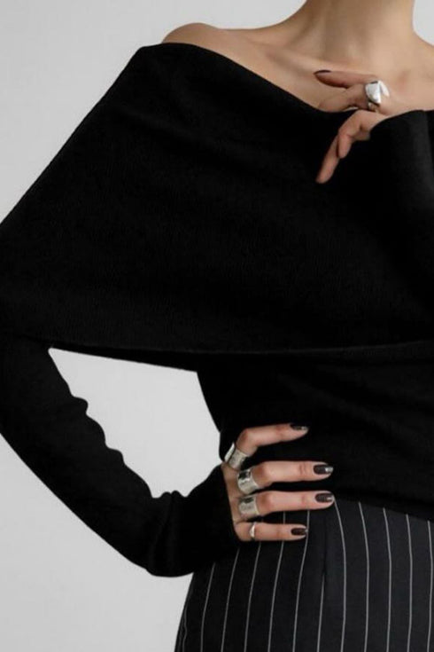'Alora' Off Shoulder Soft Knit Top - Celes Fashion